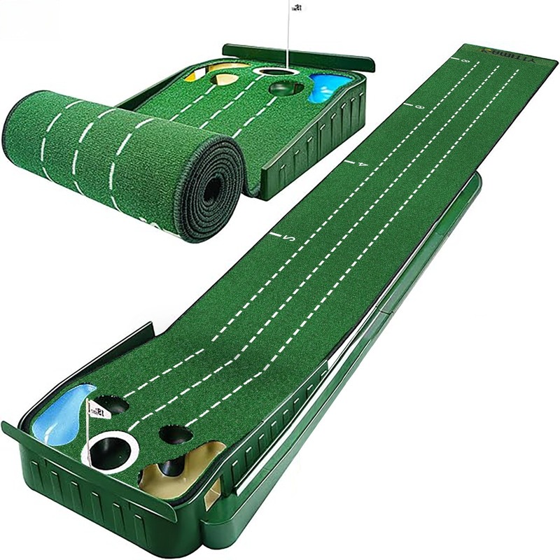 Golf Putting Mat - 5-gaats fluwelen golf puttingmat, glad rollend